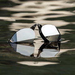 TheMagic5 Black Magic Mirror Silver goggles with black and silver mirror lenses, custom-fit design, for enhanced eye protection.