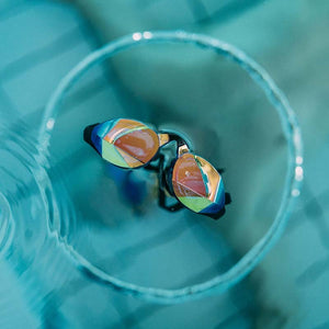 TheMagic5 Blue Magic Mirror Gold custom goggles with blue and gold mirrored lenses, designed for outdoor sports and activities.