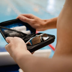 TheMagic5 Limitied Edition youth goggles with blue and silver mirror lenses, featuring white and blue frame details.