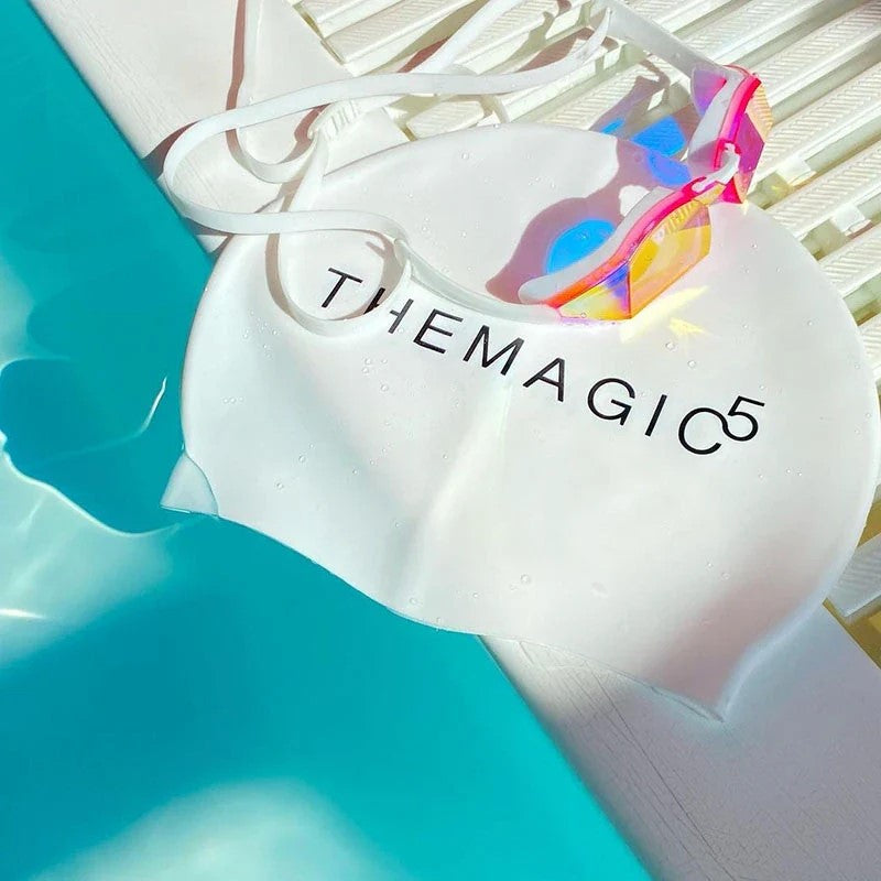 TheMagic5 Pink Magic Mirror Gold custom goggles with pink and gold mirror lenses, featuring a sleek, stylish design.