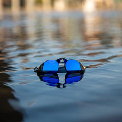 TheMagic5 Purple Magic Mirror Blue youth goggles with purple frame and purple mirror lenses, designed for outdoor sports.