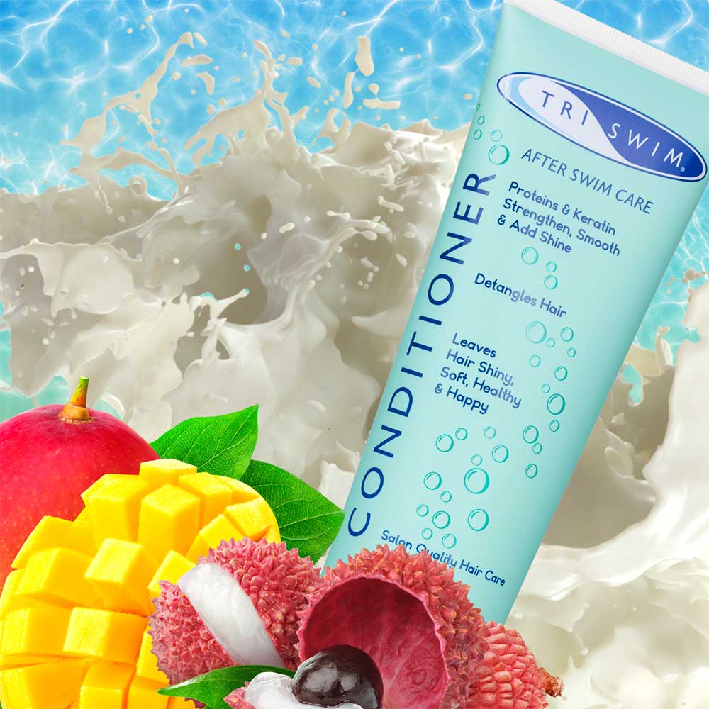 Triswim Conditioner 251ml bottle with pump dispenser, moisturizing hair conditioner for swimmers and active lifestyles.