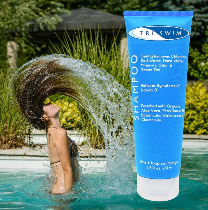 Triswim Shampoo 251ml bottle, self-care and recovery hair product by Triswim, with a clean, professional label design.