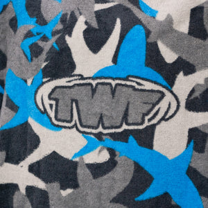 TWF Kids Hooded Towel Robe - Navy Sharks | Allens Of Kingsbury