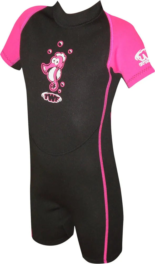 Seahorse 2mm Summer Shortie Wetsuit Black Pink