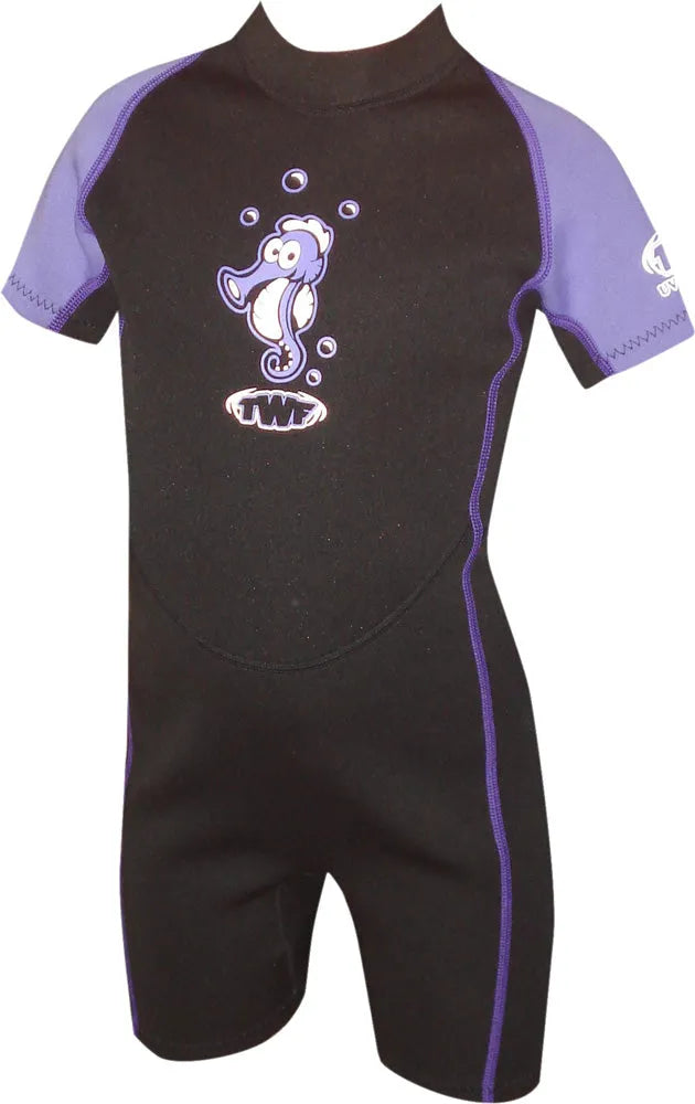 Seahorse 2mm Summer Shortie Wetsuit Black Purple