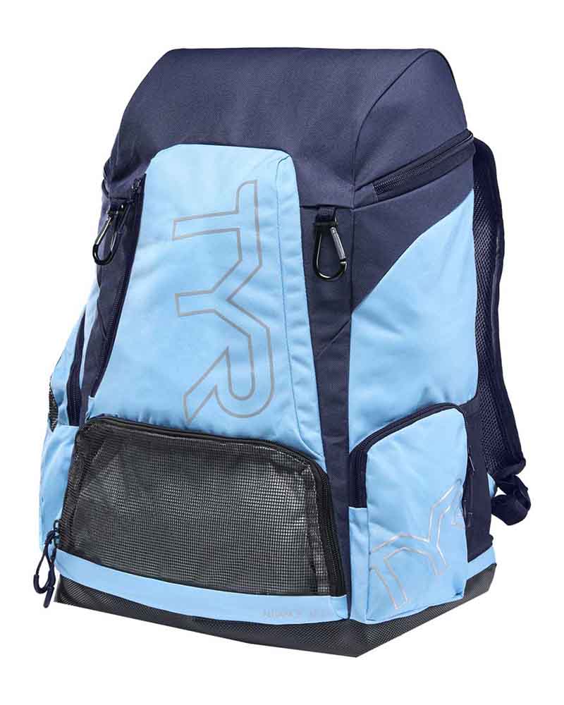 TYR Alliance 45L Backpack - Light Blue/Navy | Allens Of Kingsbury