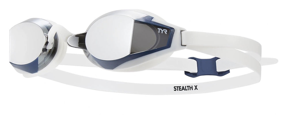 TYR Stealth X Mirror Racing Goggles - White | Allens Of Kingsbury