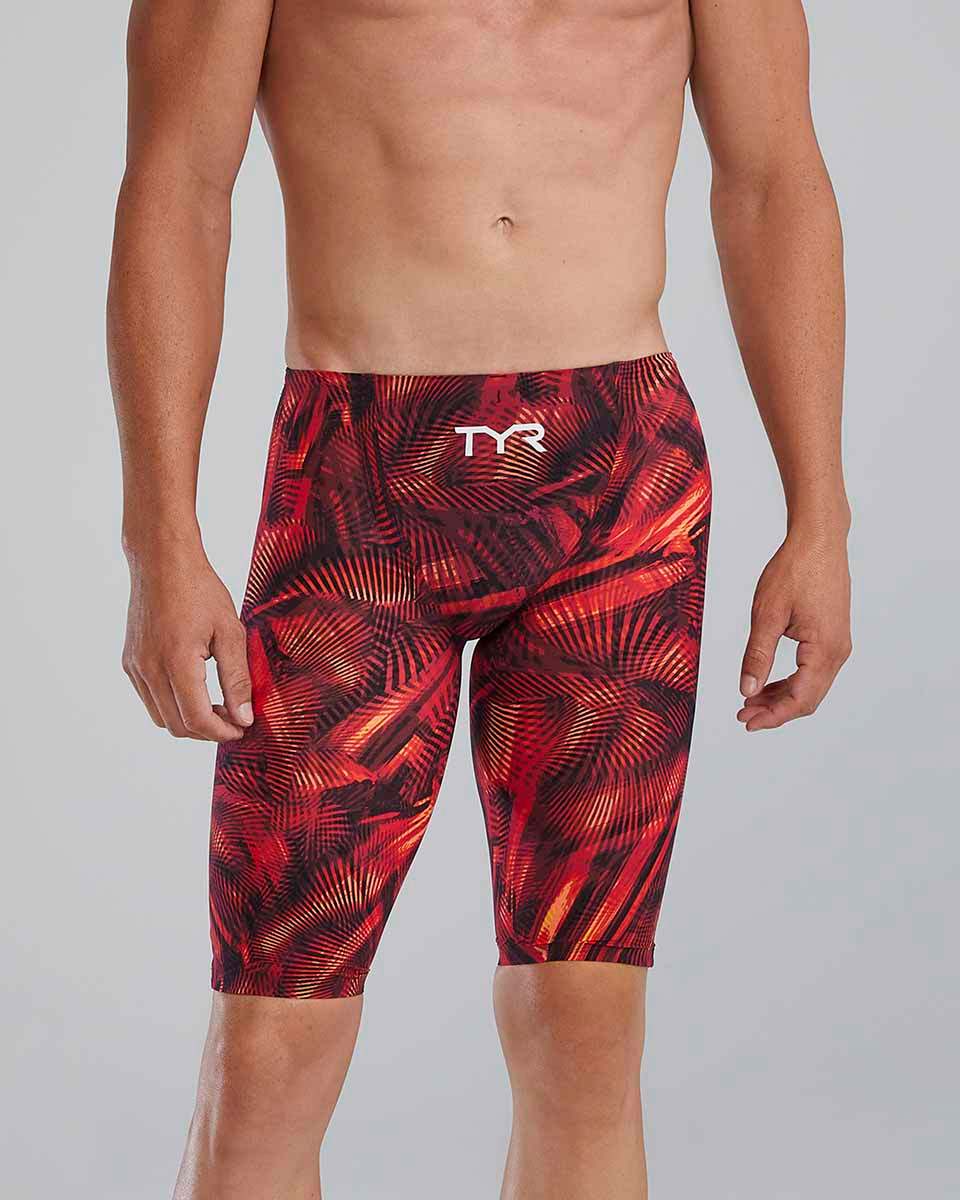 TYR Mens Avictor Helux High Waisted Jammer - Red/Orange | Allens Of Kingsbury