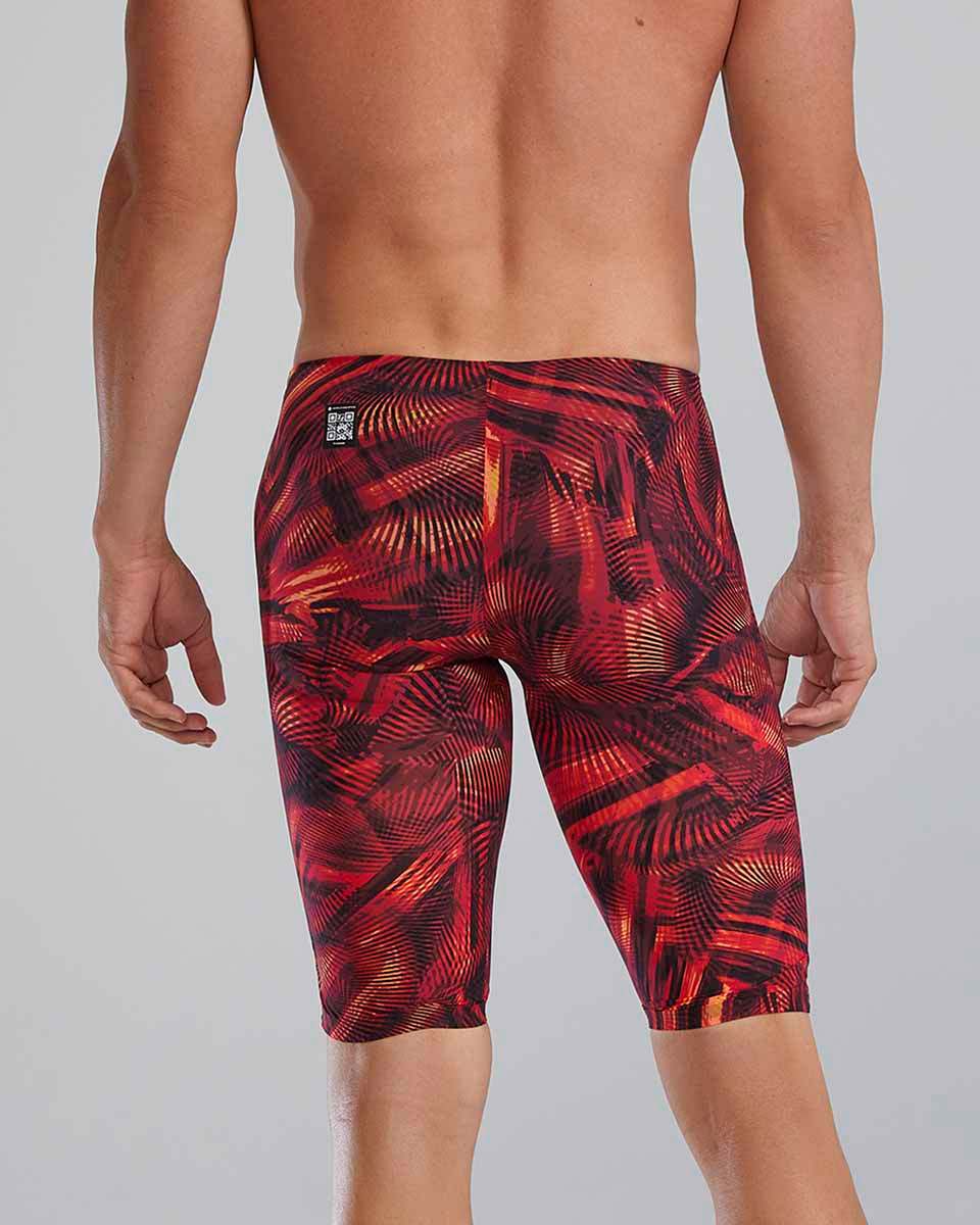 TYR Mens Avictor Helux High Waisted Jammer - Red/Orange | Allens Of Kingsbury