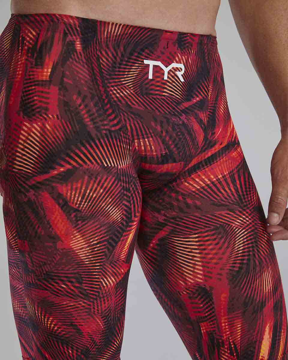 TYR Mens Avictor Helux High Waisted Jammer - Red/Orange | Allens Of Kingsbury