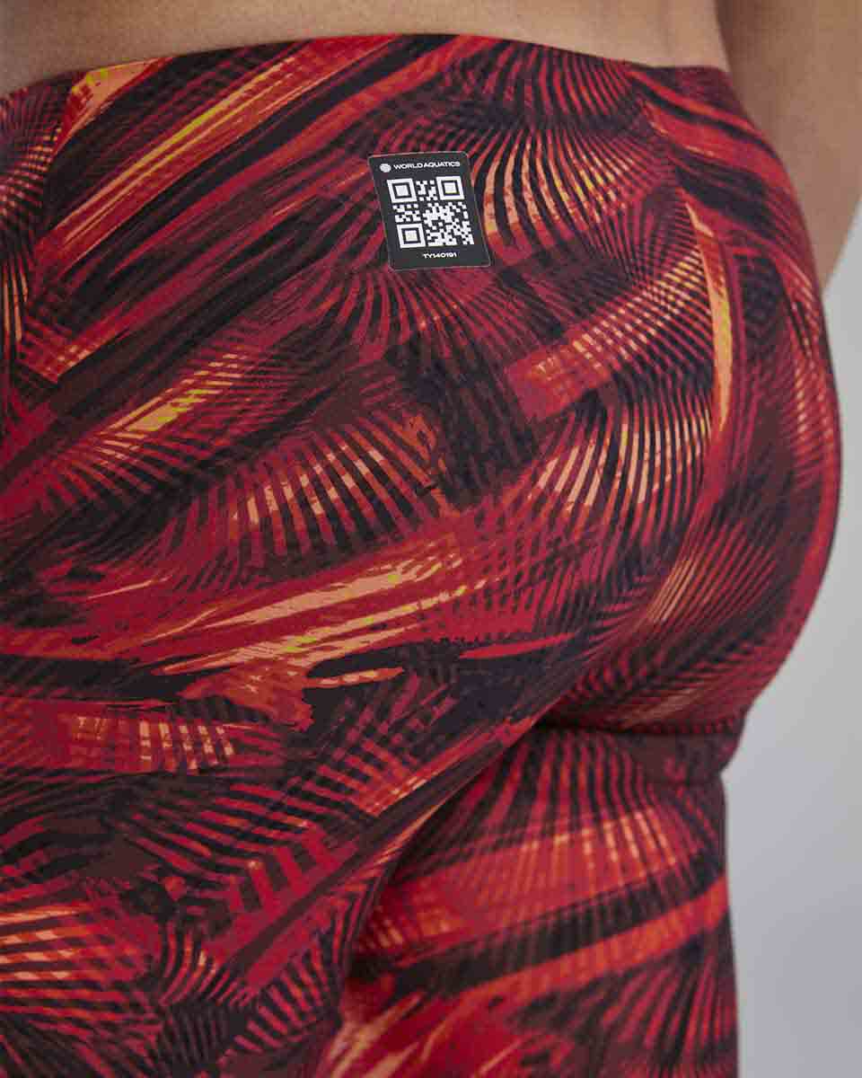 TYR Mens Avictor Helux High Waisted Jammer - Red/Orange | Allens Of Kingsbury