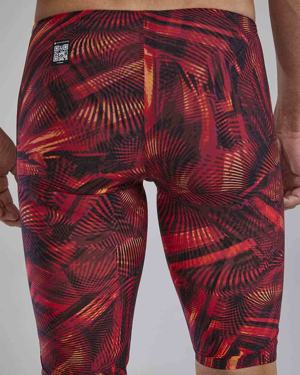 TYR Mens Avictor Helux High Waisted Jammer - Red/Orange | Allens Of Kingsbury