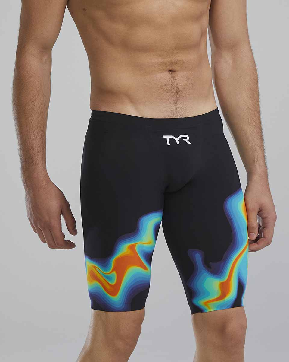 TYR Mens Venzo Infrared Low Waisted Jammer - Org/Grn - Allens Swimwear