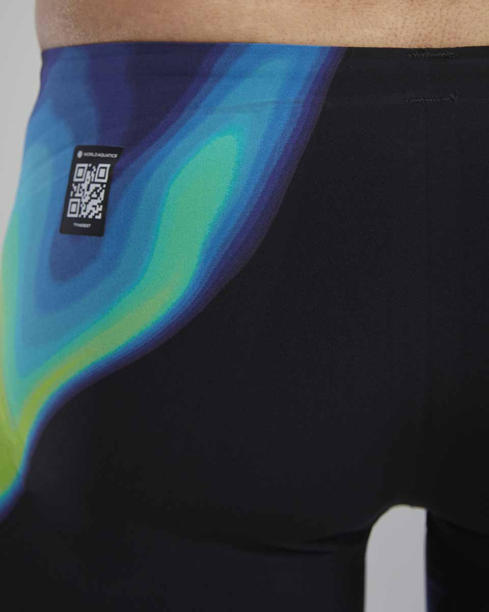 TYR Mens Venzo Infrared Low Waisted Jammer - Org/Grn - Allens Swimwear