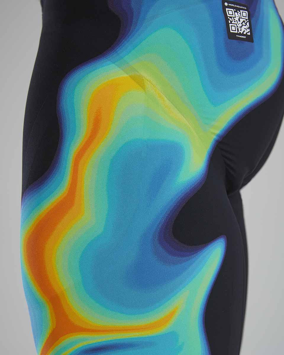 TYR Mens Venzo Infrared Low Waisted Jammer - Org/Grn - Allens Swimwear