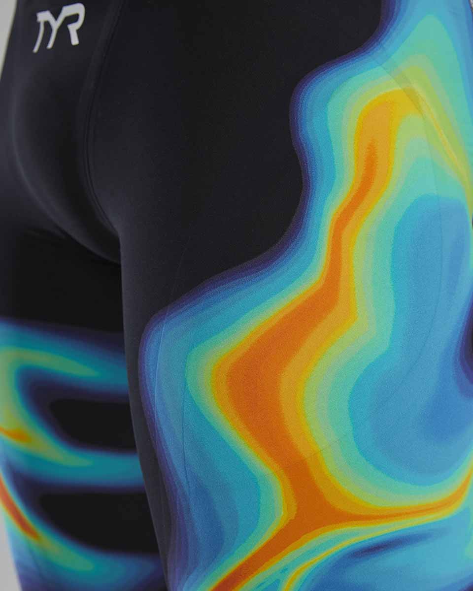 TYR Mens Venzo Infrared Low Waisted Jammer - Org/Grn - Allens Swimwear