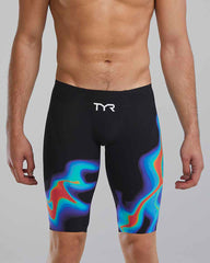 TYR Mens Venzo Infrared Low Waisted Jammer - Red/Turq/Blue - Allens Swimwear