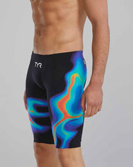 TYR Mens Venzo Infrared Low Waisted Jammer - Red/Turq/Blue - Allens Swimwear