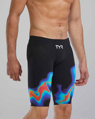 TYR Mens Venzo Infrared Low Waisted Jammer - Red/Turq/Blue - Allens Swimwear
