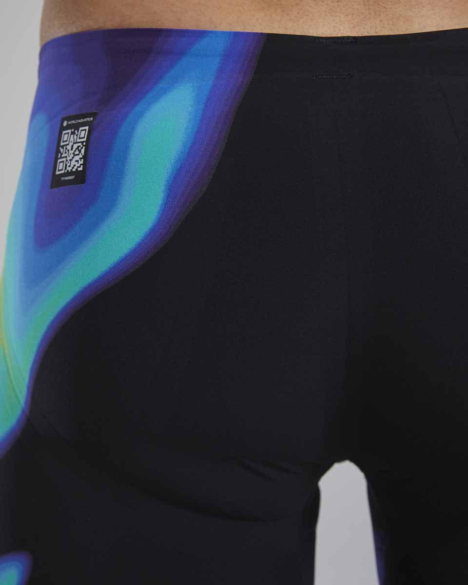 TYR Mens Venzo Infrared Low Waisted Jammer - Red/Turq/Blue - Allens Swimwear