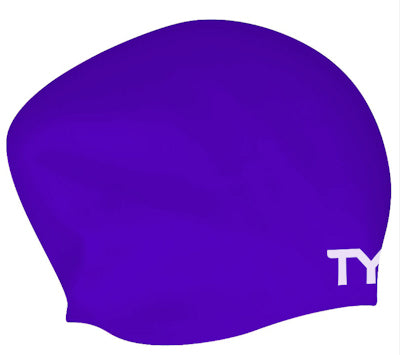 TYR Long Hair Wrinkle Free Silicone Swimming Cap - Purple | Allens Of Kingsbury