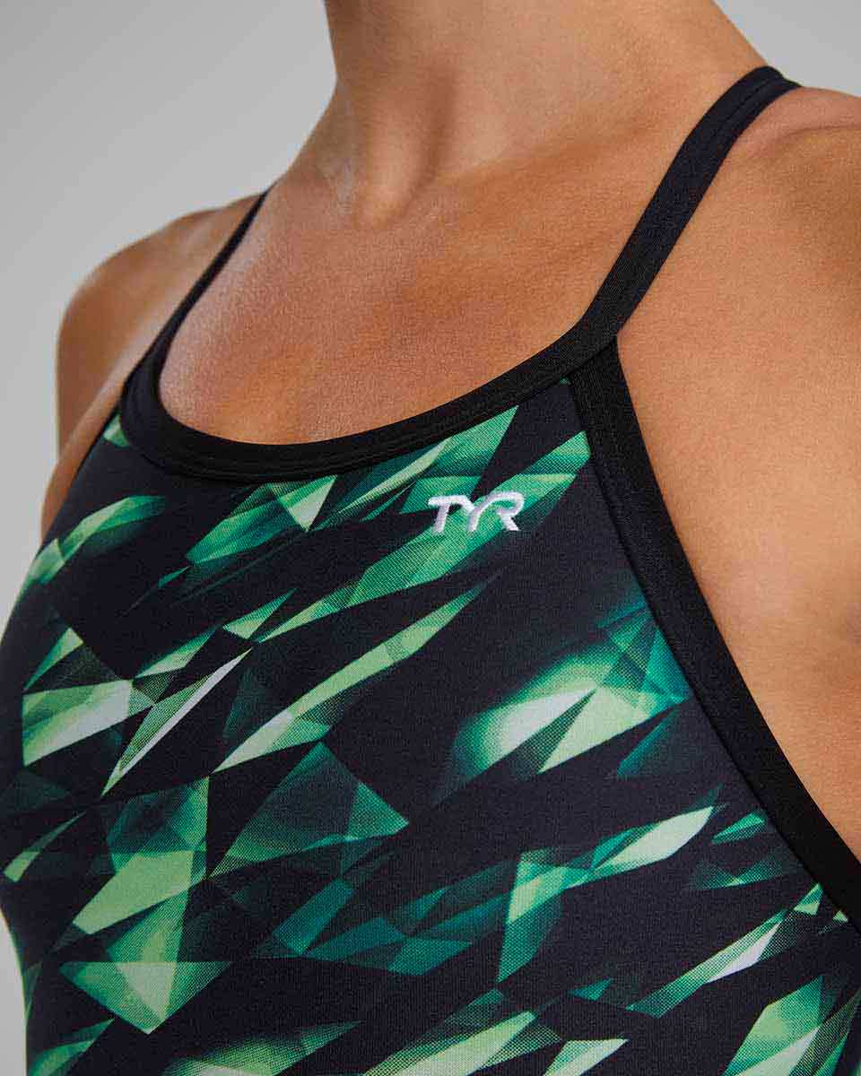 TYR Womens Triadic Diamondfit Swimsuit - Green | Allens Of Kingsbury