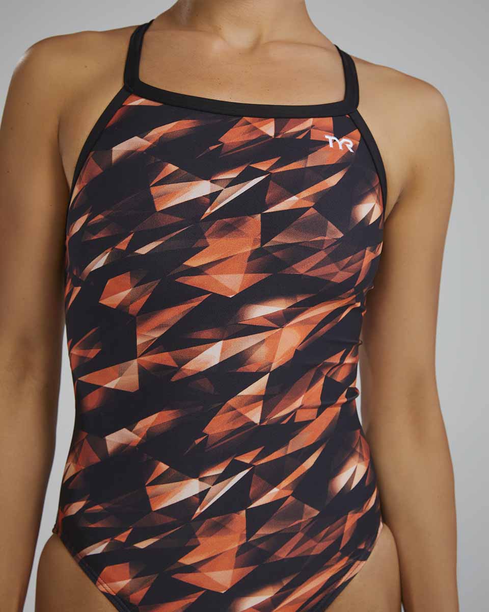 TYR Womens Triadic Diamondfit Swimsuit - Orange | Allens Of Kingsbury