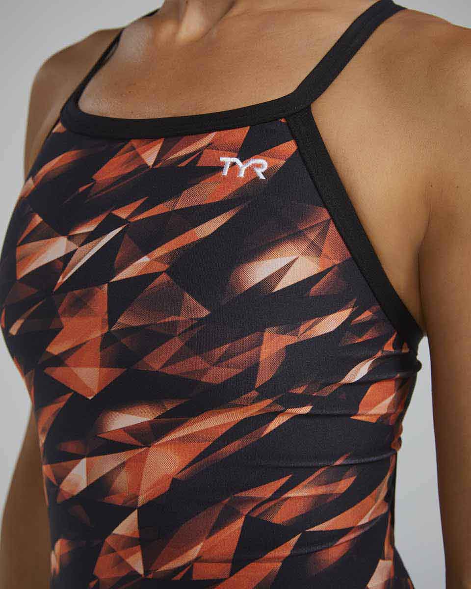 TYR Womens Triadic Diamondfit Swimsuit - Orange | Allens Of Kingsbury