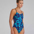 TYR Womens Waveform Cutoutfit Swimsuit - Blue/Green