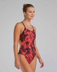 TYR Womens Waveform Cutoutfit Swimsuit - Red | Allens Of Kingsbury