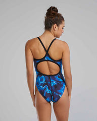 TYR Womens Waveform Diamondfit Swimsuit - Blue | Allens Of Kingsbury