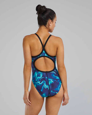 TYR Womens Waveform Diamondfit Swimsuit - Blue/Green | Allens Of Kingsbury