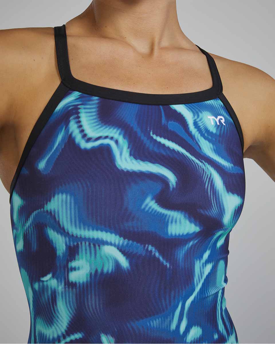 TYR Womens Waveform Diamondfit Swimsuit - Blue/Green | Allens Of Kingsbury