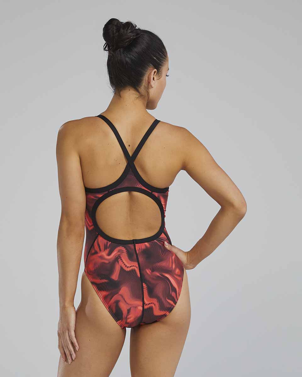 TYR Womens Waveform Diamondfit Swimsuit - Red | Allens Of Kingsbury
