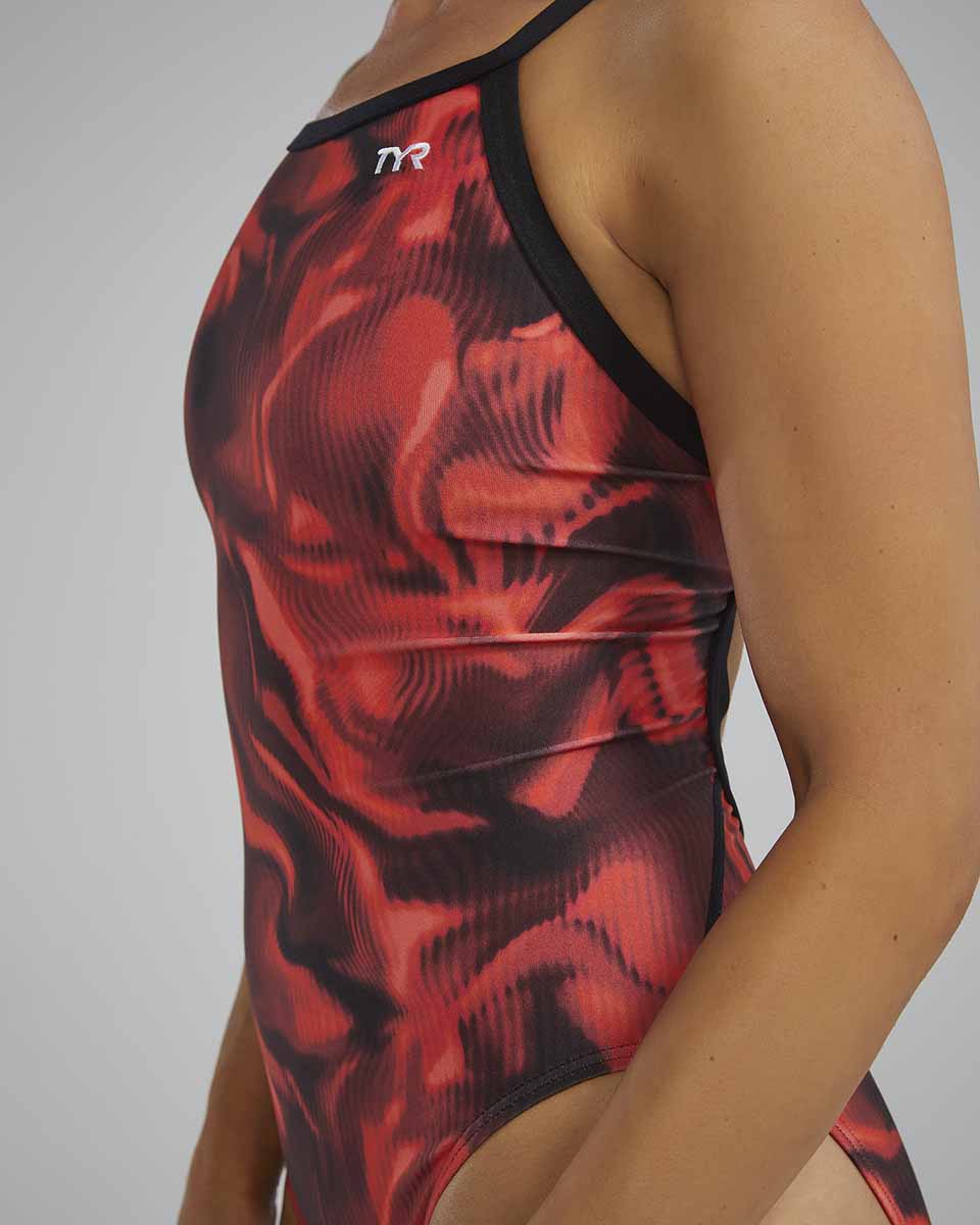 TYR Womens Waveform Diamondfit Swimsuit - Red | Allens Of Kingsbury