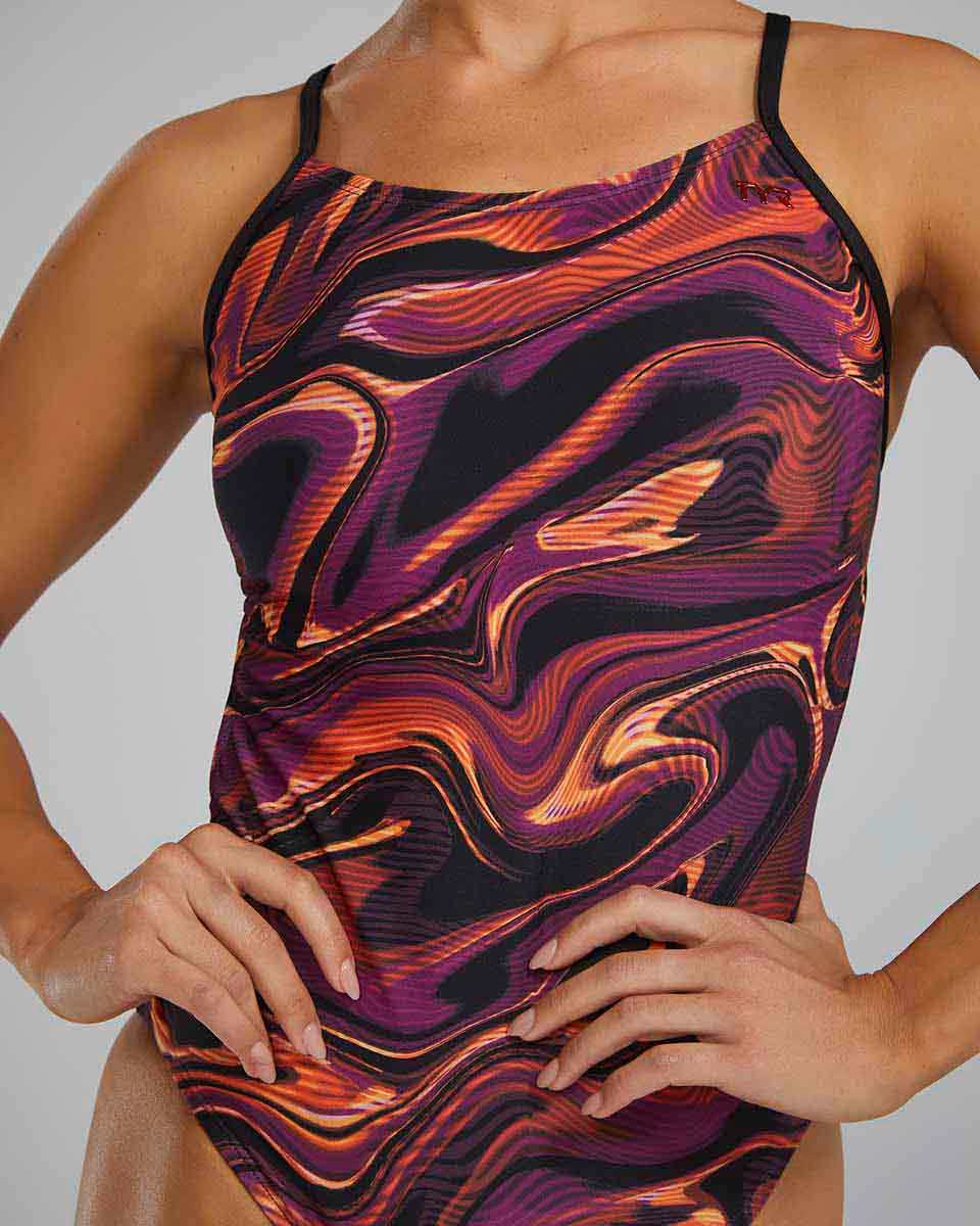 TYR Womens Furo Cutoutfit Swimsuit - Burg/Gold | Allens Of Kingsbury
