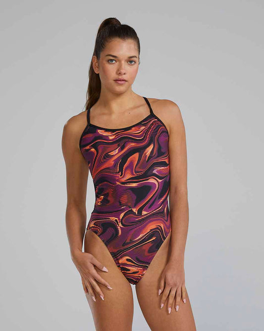 TYR Womens Furo Trinityfit Swimsuit - Burg/Gold | Allens Of Kingsbury 960