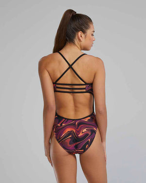 TYR Womens Furo Trinityfit Swimsuit - Burg/Gold | Allens Of Kingsbury