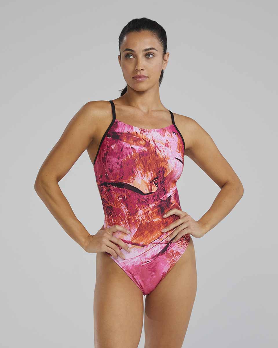 TYR Womens Gladius Cutoutfit Swimsuit - Pink/Orange | Allens Of Kingsbury