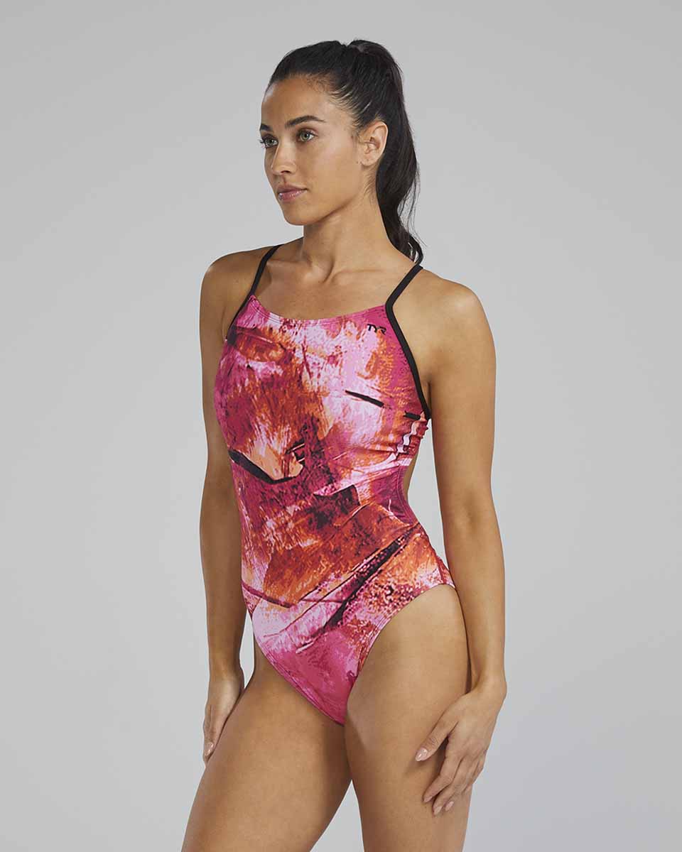 TYR Womens Gladius Cutoutfit Swimsuit - Pink/Orange | Allens Of Kingsbury