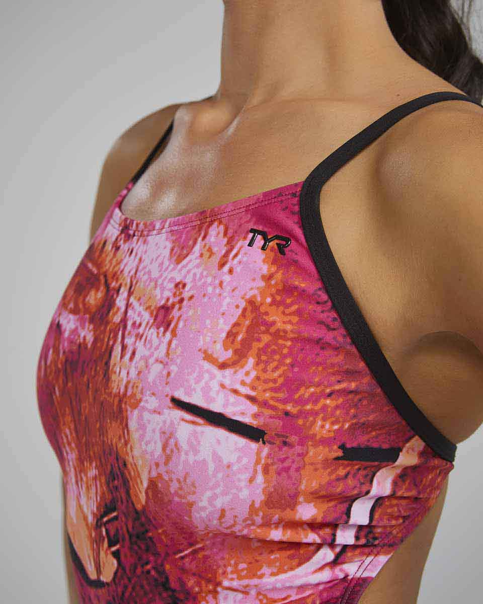 TYR Womens Gladius Cutoutfit Swimsuit - Pink/Orange | Allens Of Kingsbury