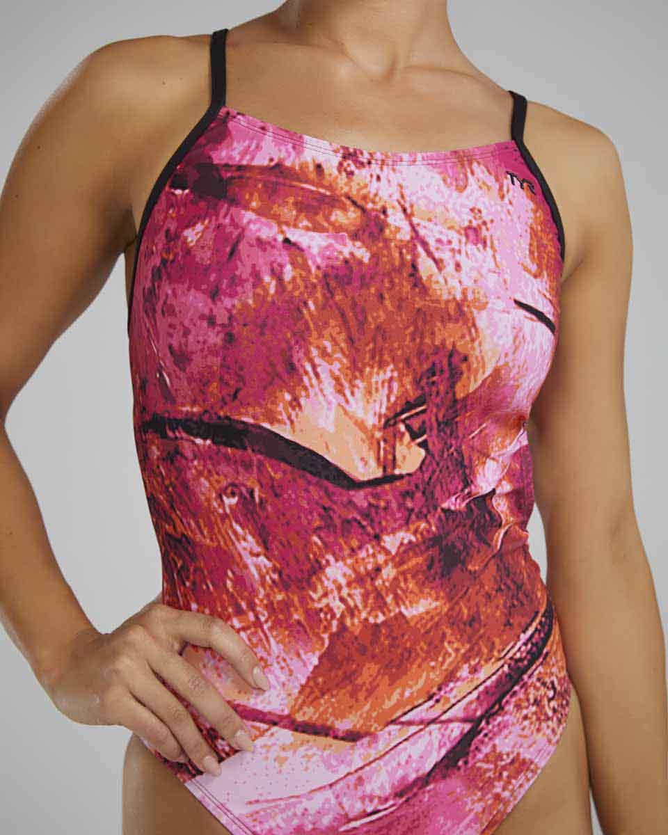 TYR Womens Gladius Cutoutfit Swimsuit - Pink/Orange | Allens Of Kingsbury