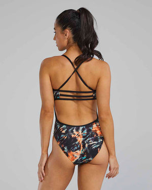 TYR Womens Validus Trinityfit Swimsuit - Orange/Aqua/Black | Allens Of Kingsbury