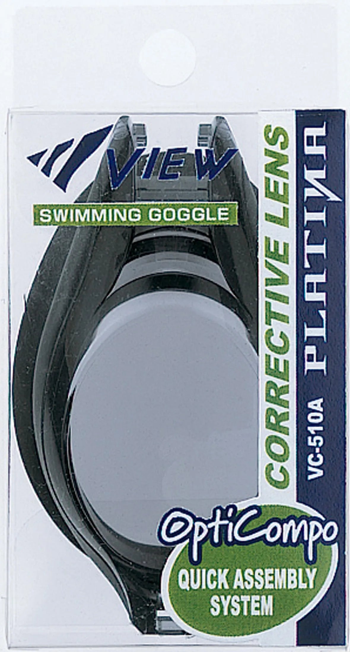 Black View goggles with a single corrective lens from the View Opticompo Kit, designed for precise vision correction.