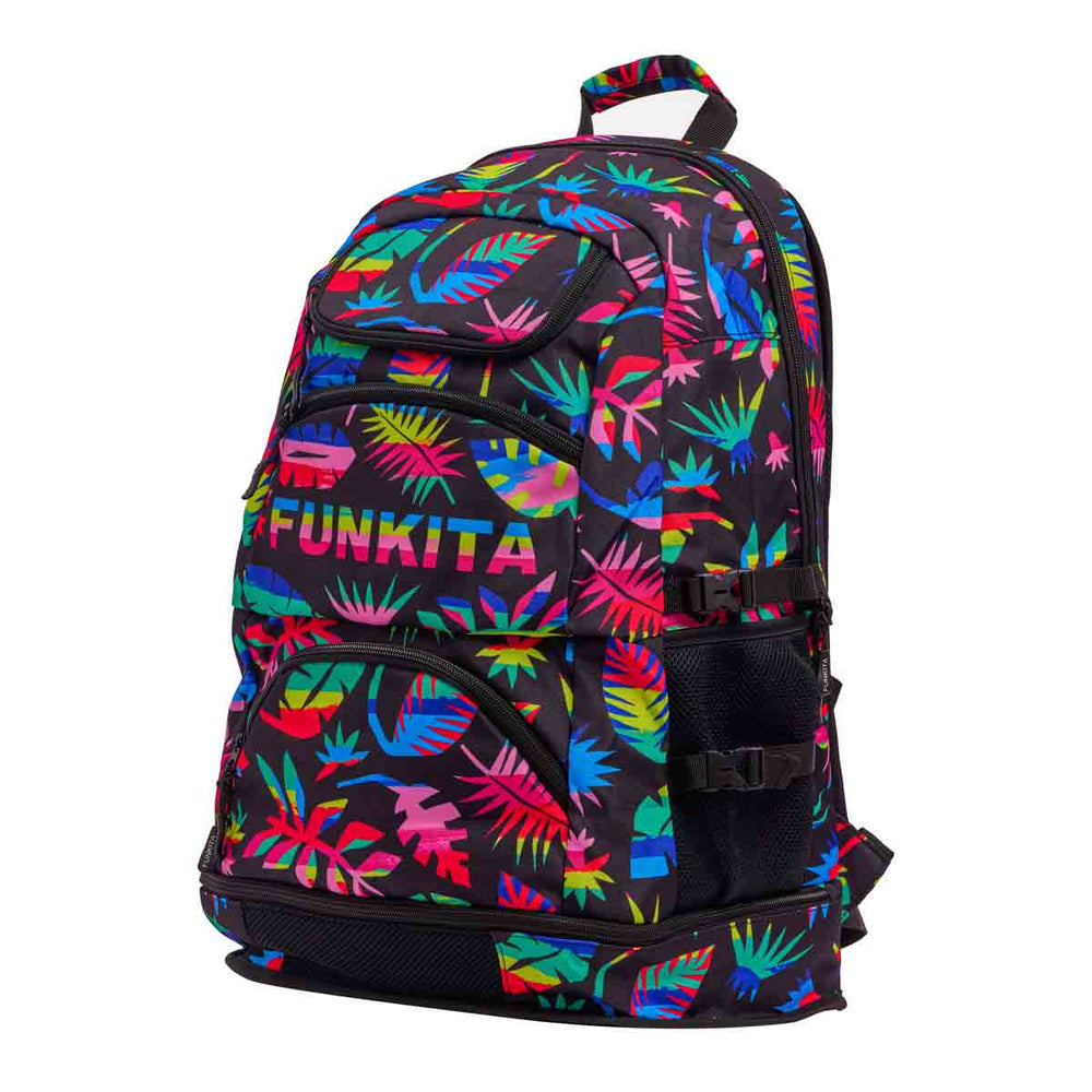 Way Funky Funkita Lost Leaf Elite Squad Backpack in multi-color, featuring a spacious design and adjustable straps.