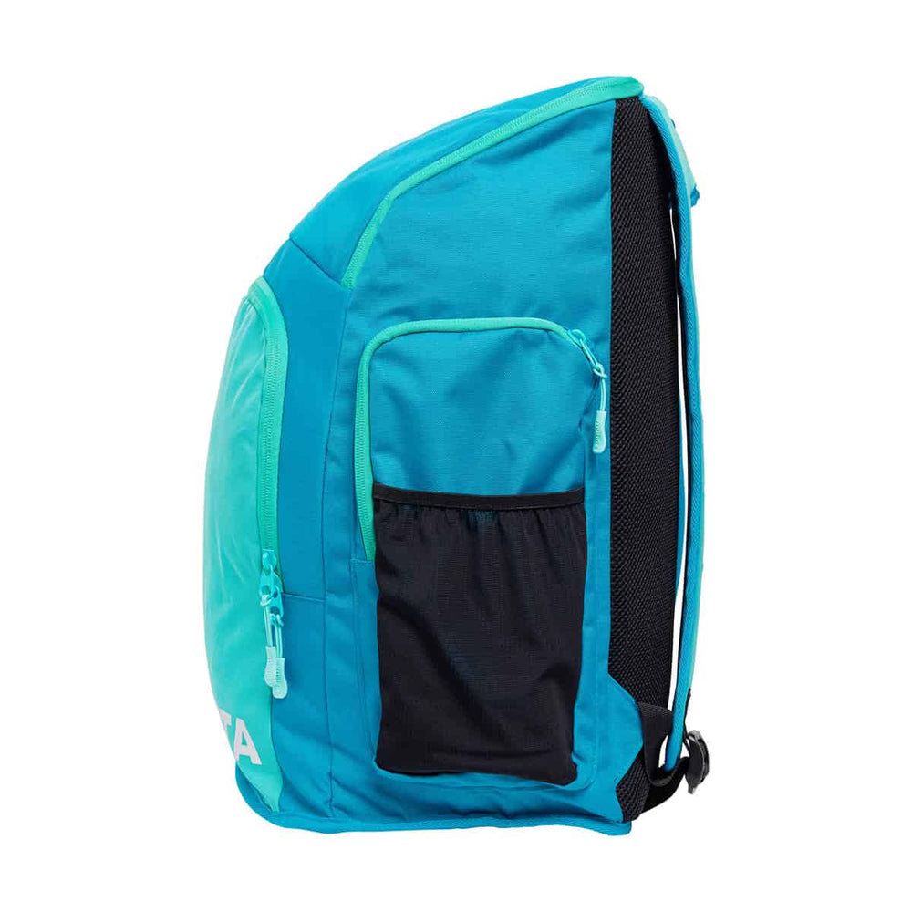 Way Funky Funkita Mint Machine space-themed backpack in mint and blue with adjustable straps and multiple storage compartments.