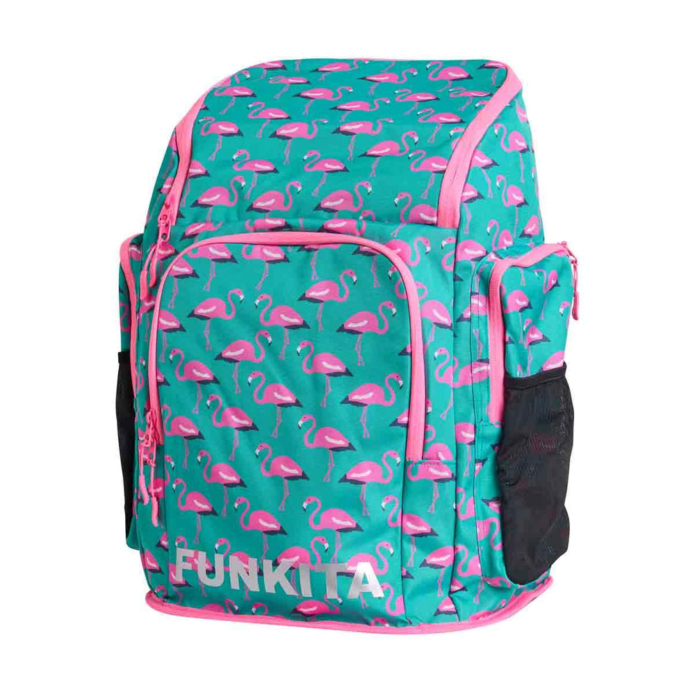 Way Funky Go Flamingo! Space Case Backpack - Green/Pink | Allens Of Kingsbury