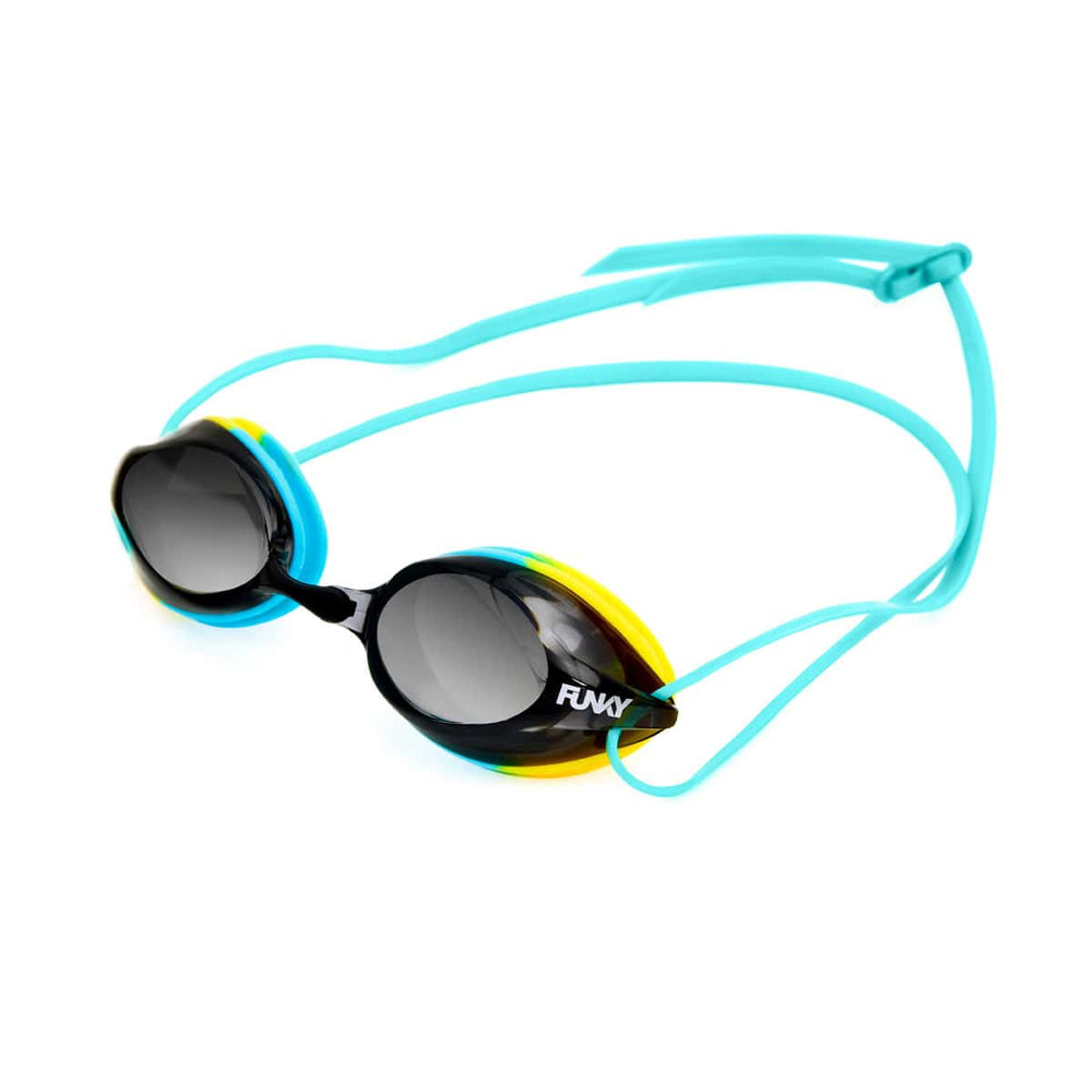 Way Funky Whirlpool Training Machine Mirrored Goggle - Blue/Yellow/Silver Mirror | Allens Of Kingsbury