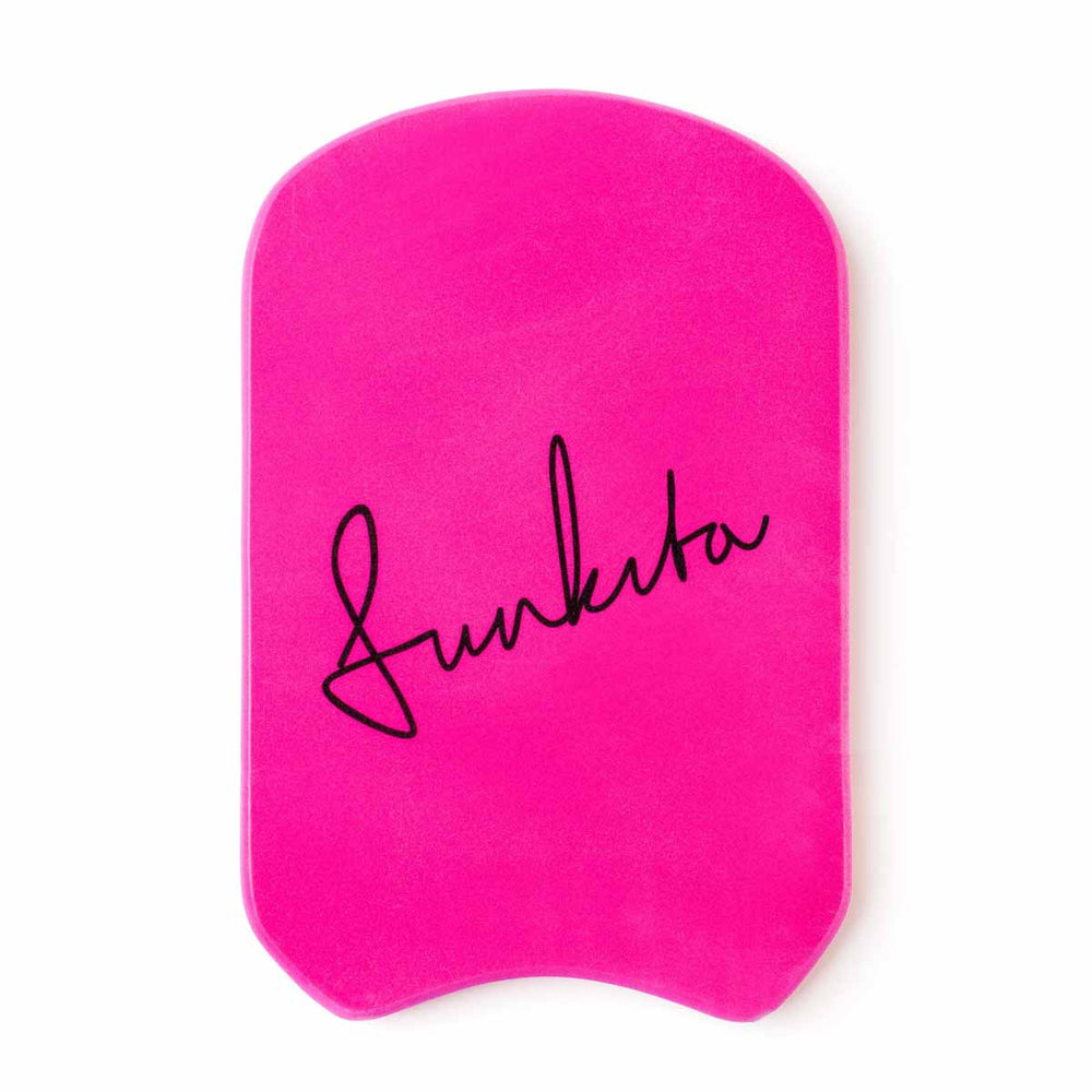 Pink Funkita Still Pink Kickboard for swimming training, made by Way Funky, shown in bright pink with textured surface.